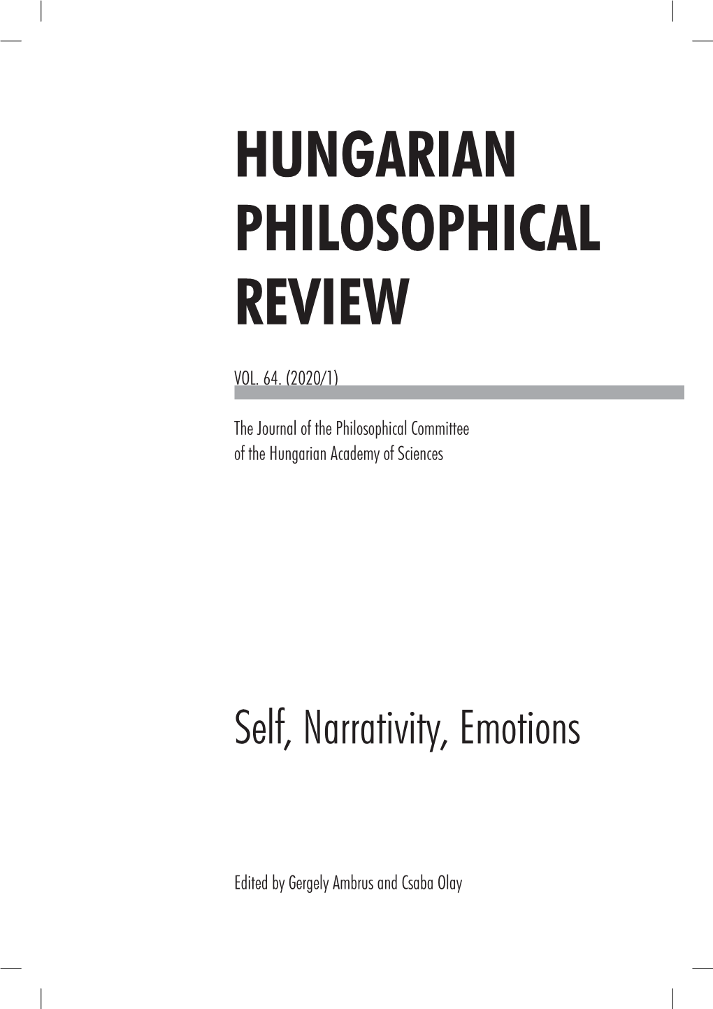 Hungarian Philosophical Review