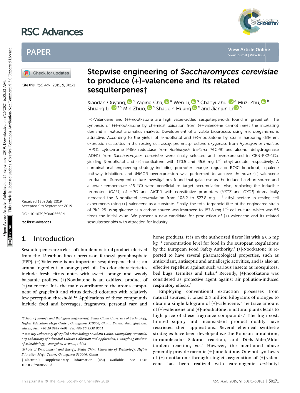 (+)-Valencene and Its Related Sesquiterpenes