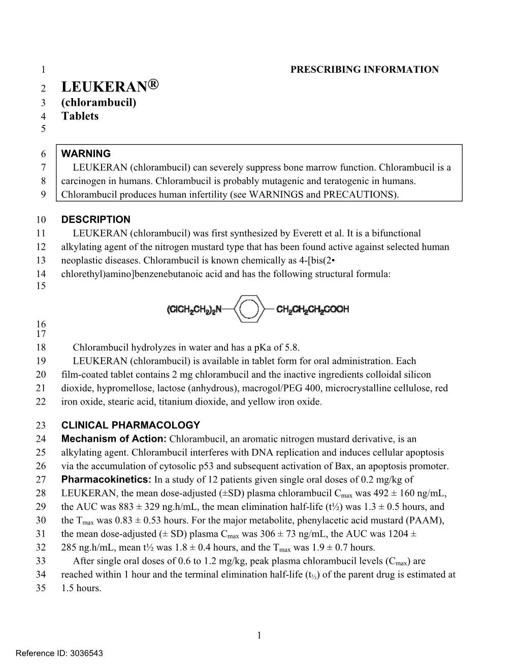 LEUKERAN® 3 (Chlorambucil) 4 Tablets 5