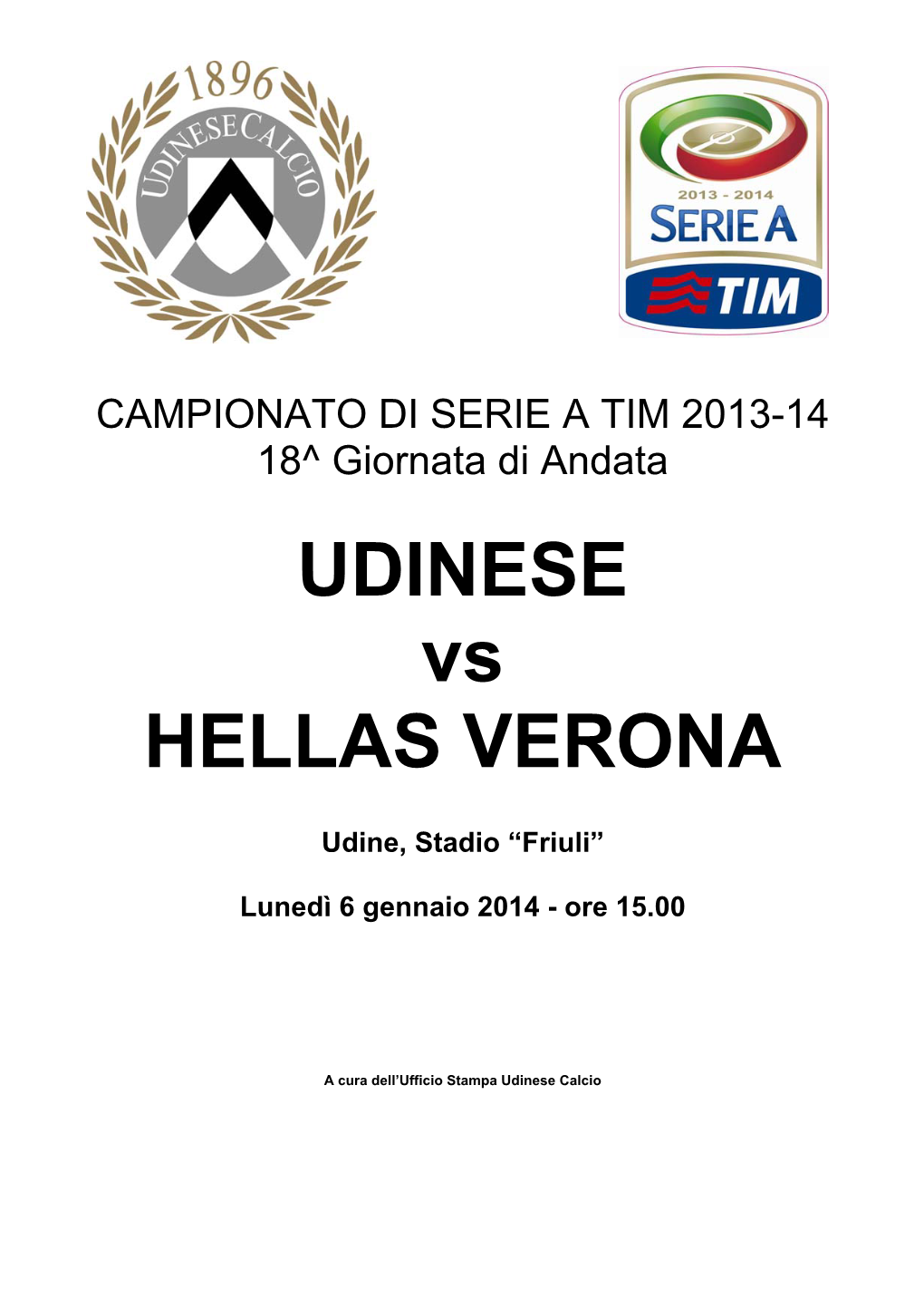 UDINESE Vs HELLAS VERONA