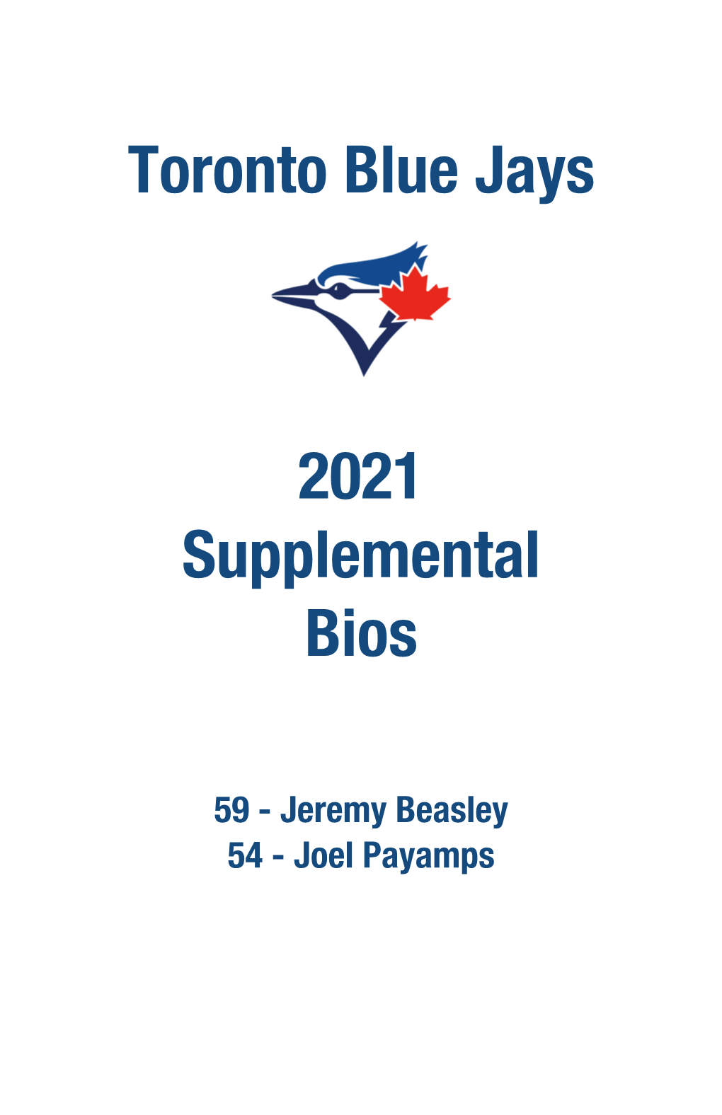 Toronto Blue Jays 2021 Supplemental Bios