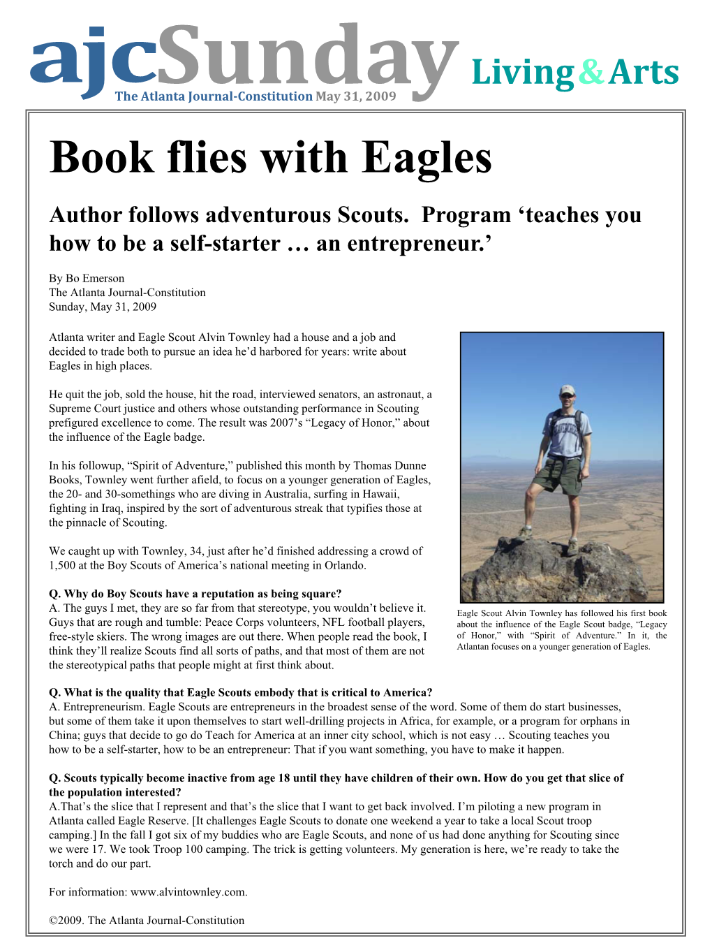 Book Flies with Eagles Author Follows Adventurous Scouts