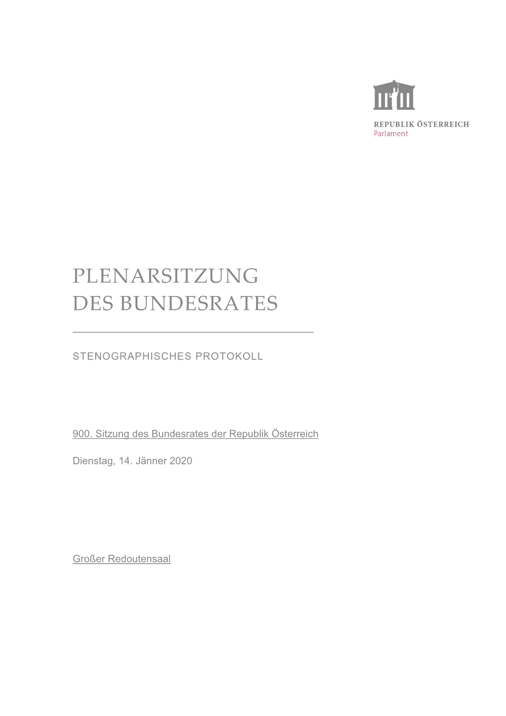 Stenographisches Protokoll Der 900. Sitzung / PDF, 2313 KB