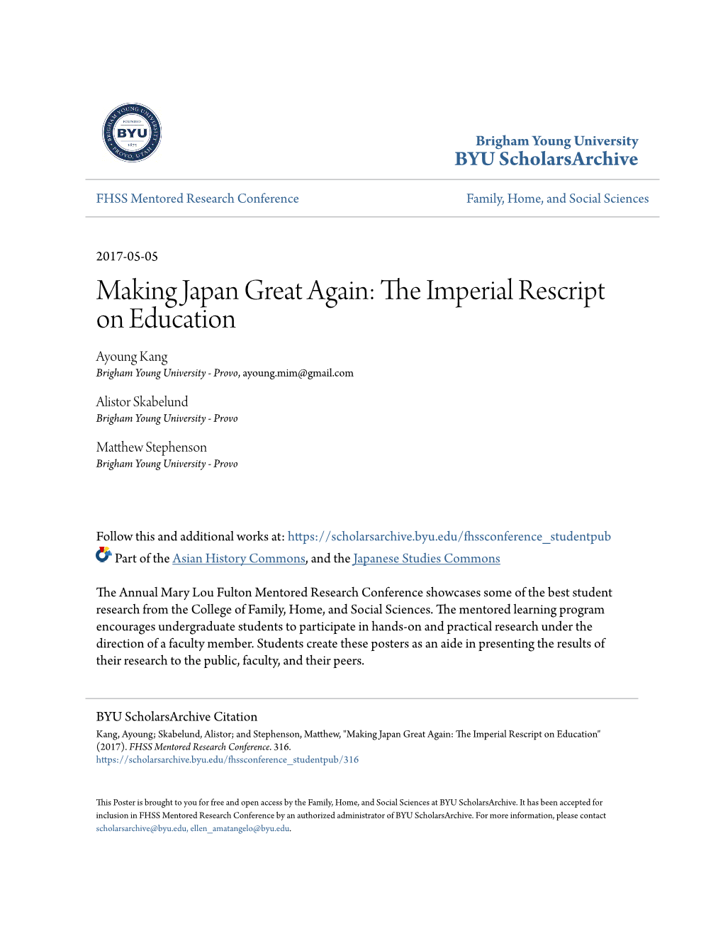 The Imperial Rescript on Education