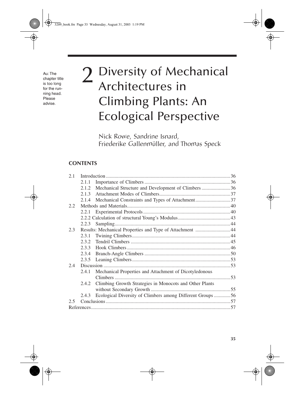 2 Diversity of Mechanical Architectures in Climbing Plants