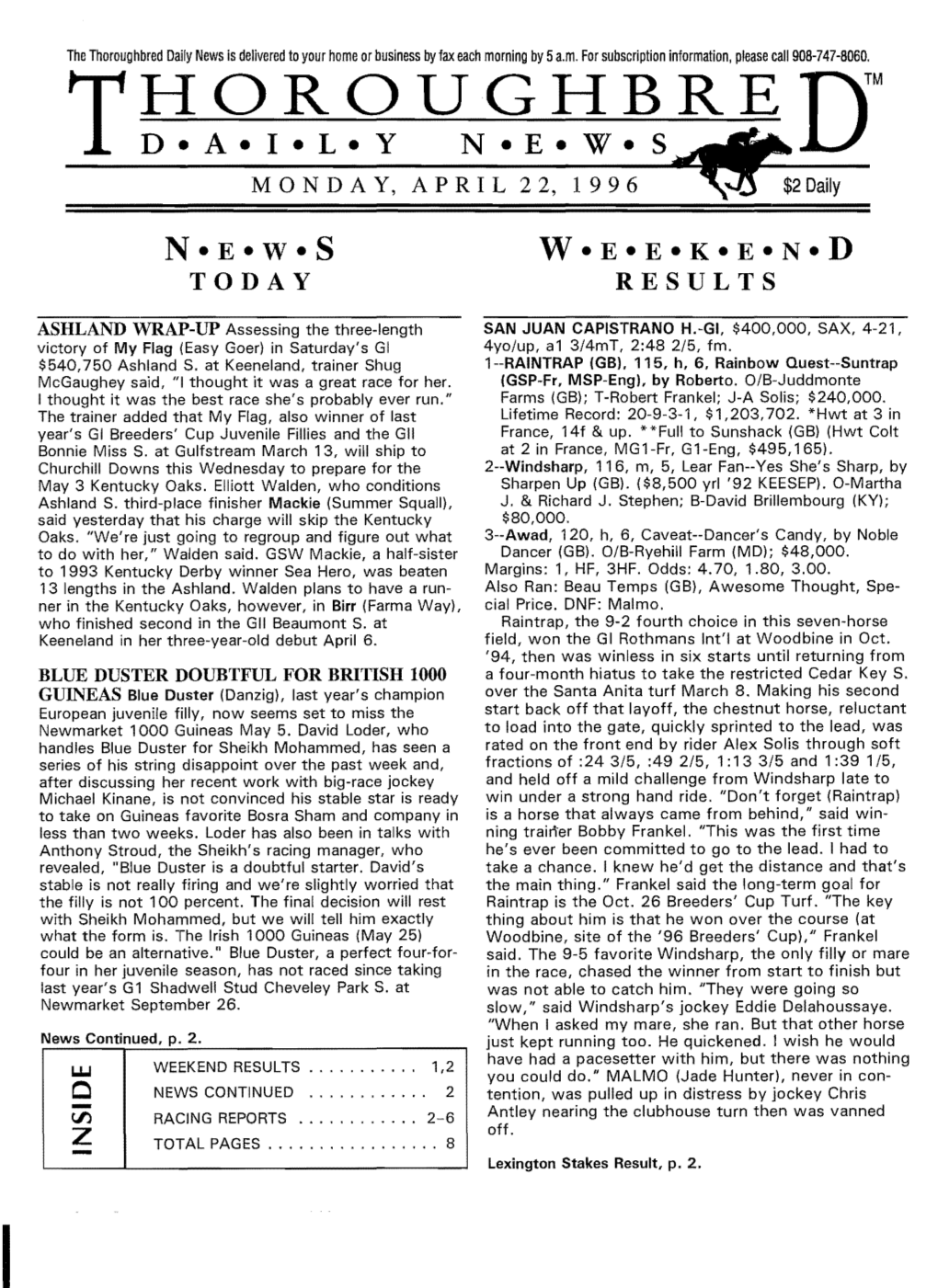 T~9I~~Un~~~Re Dtm Monday, April 22,1996