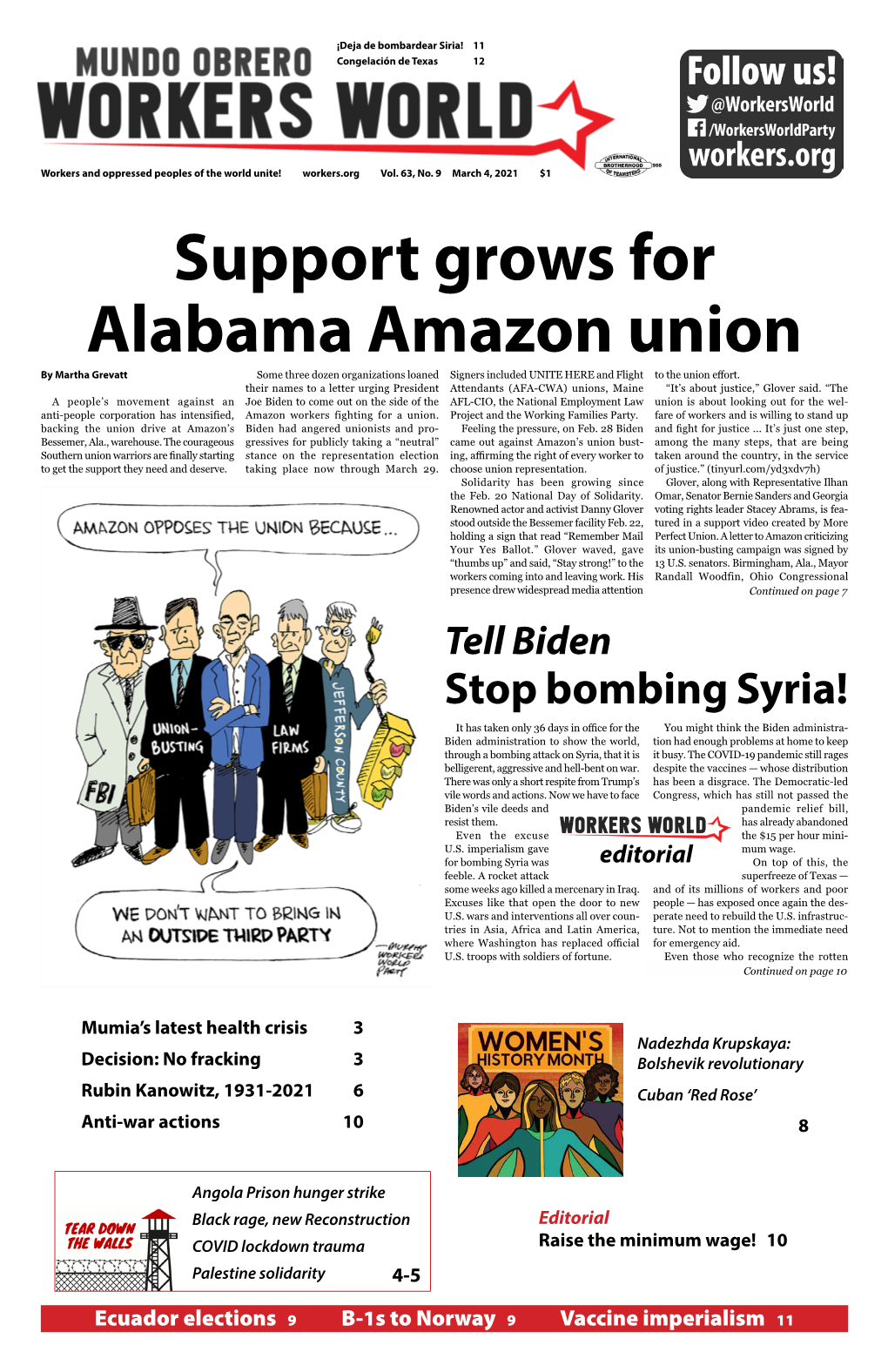 Support Grows for Alabama Amazon Union by Martha Grevatt Some Three Dozen Organizations Loaned Signers Included UNITE HERE and Flight to the Union Effort