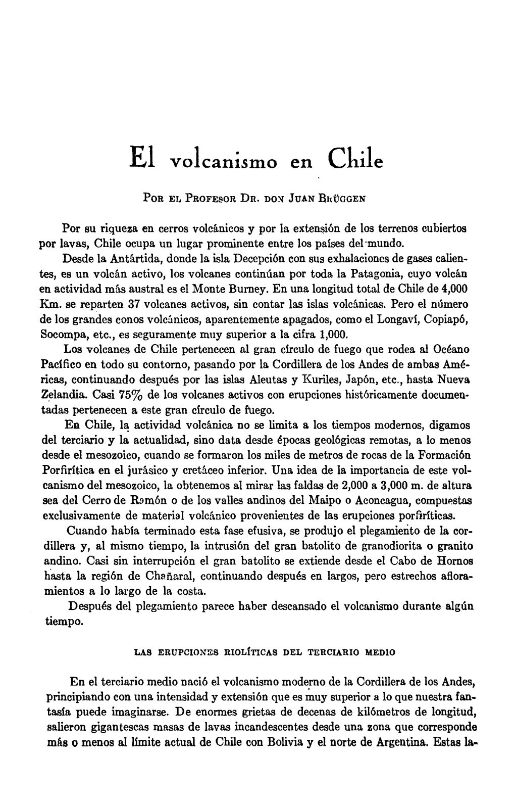 El Volcanismo Chile