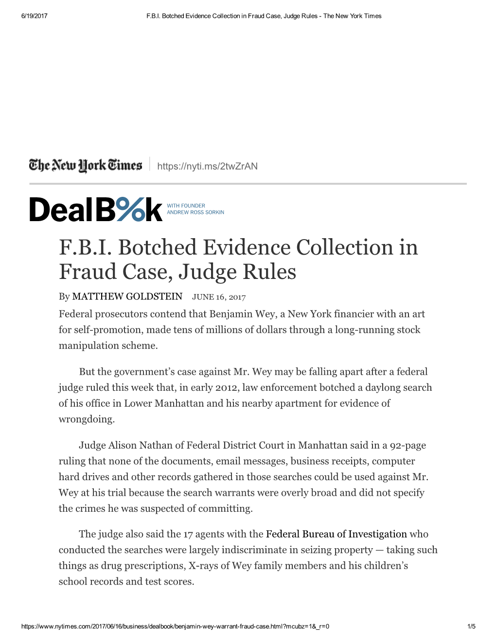 FBI Botched Evidence Collection in Fraud Case