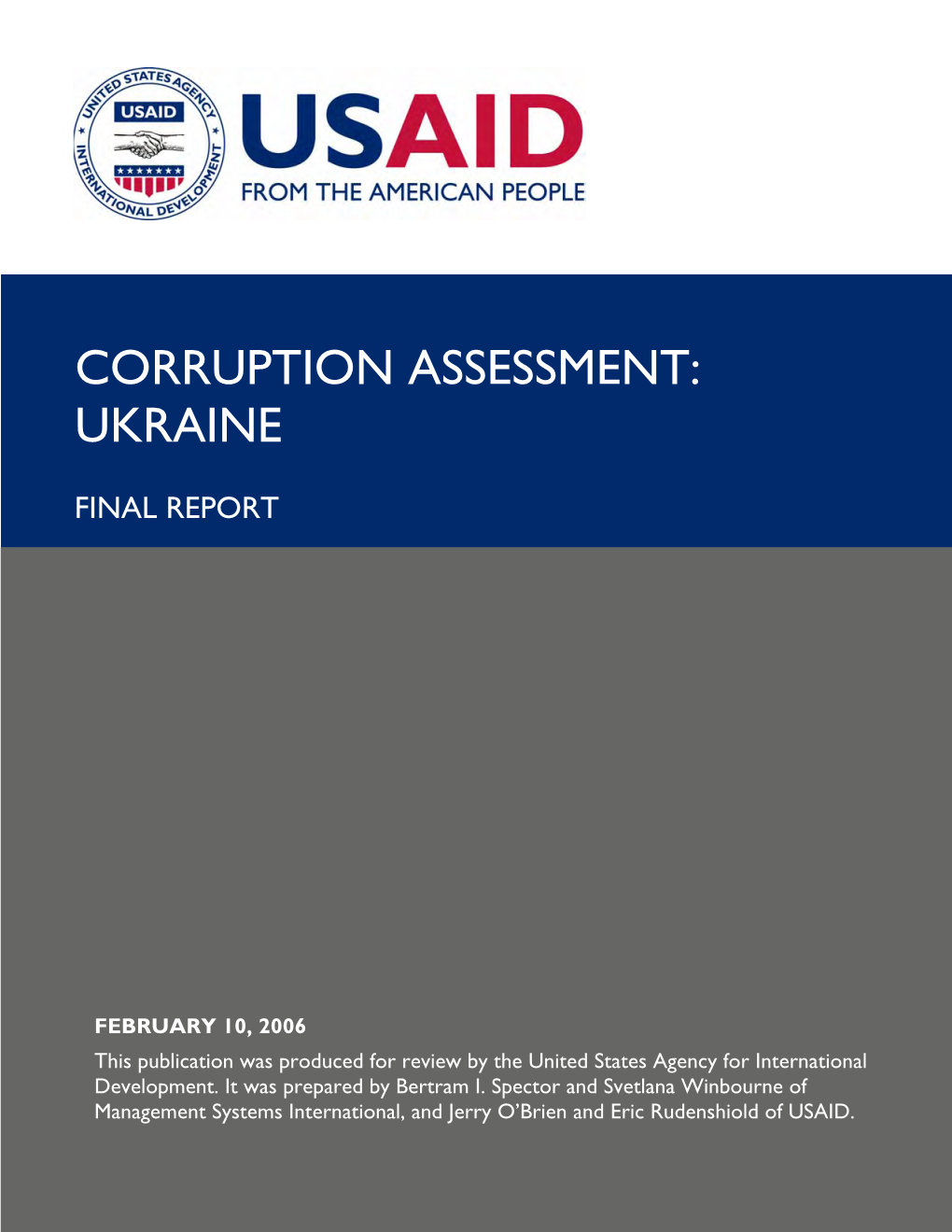Corruption Assessment: Ukraine