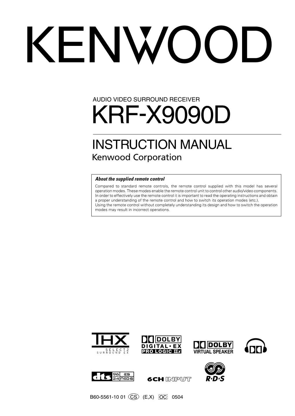 Krf-X9090d Instruction Manual