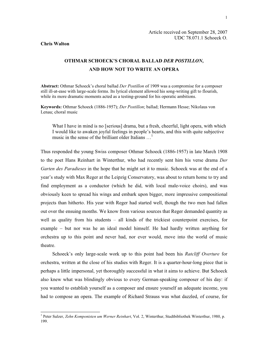 Article Received on September 28, 2007 UDC 78.071.1 Schoeck О