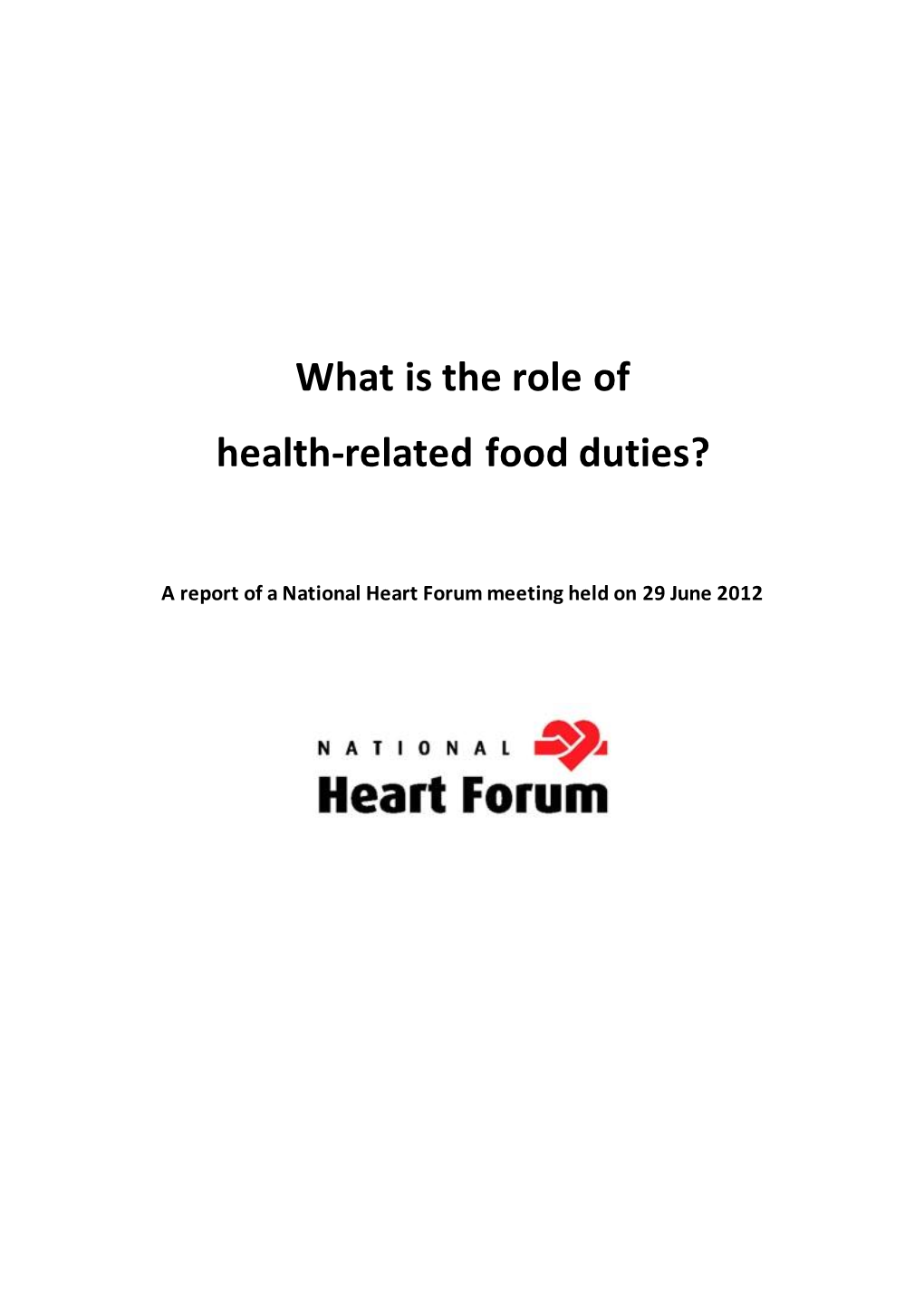 What Is the Role of Health-Related Food Duties?