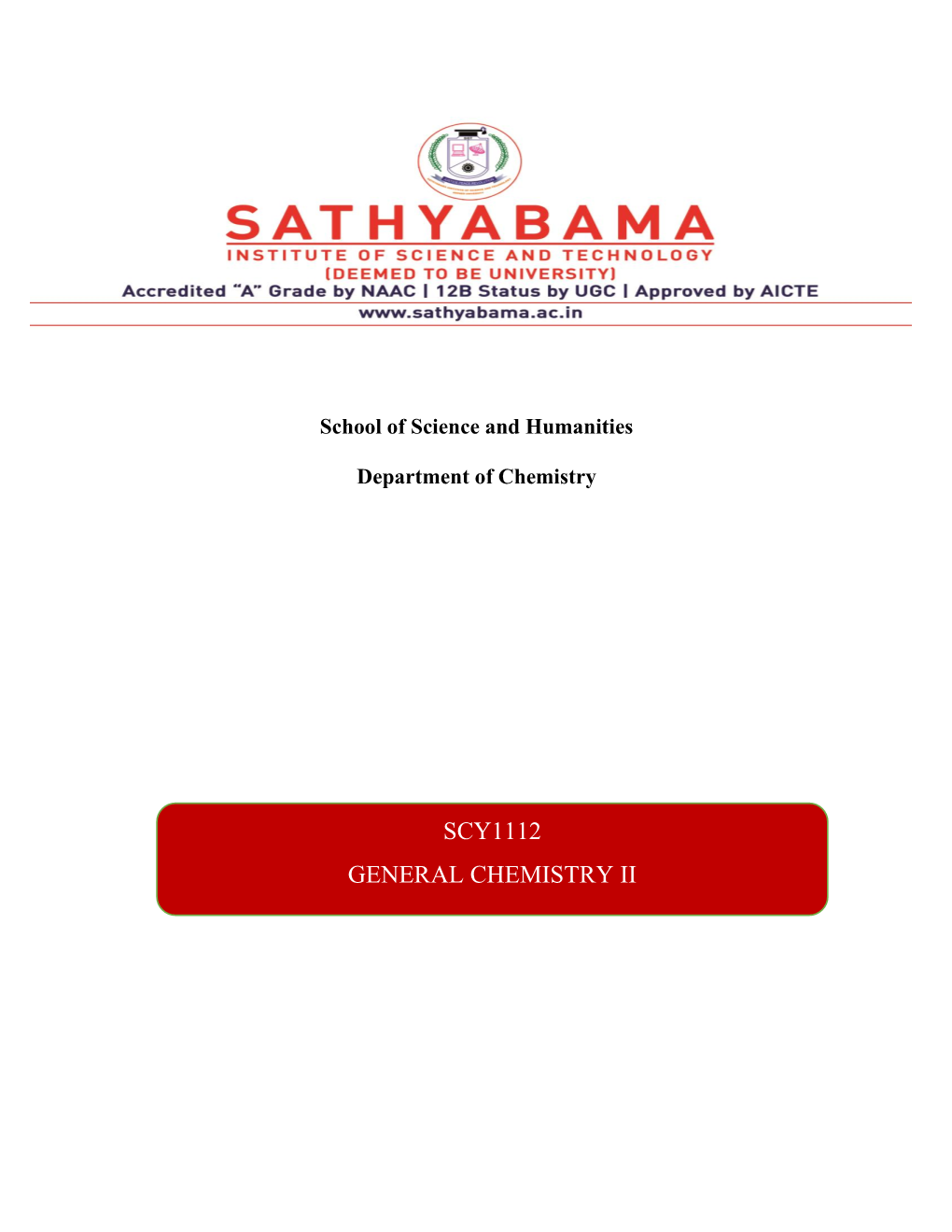 Scy1112 General Chemistry Ii