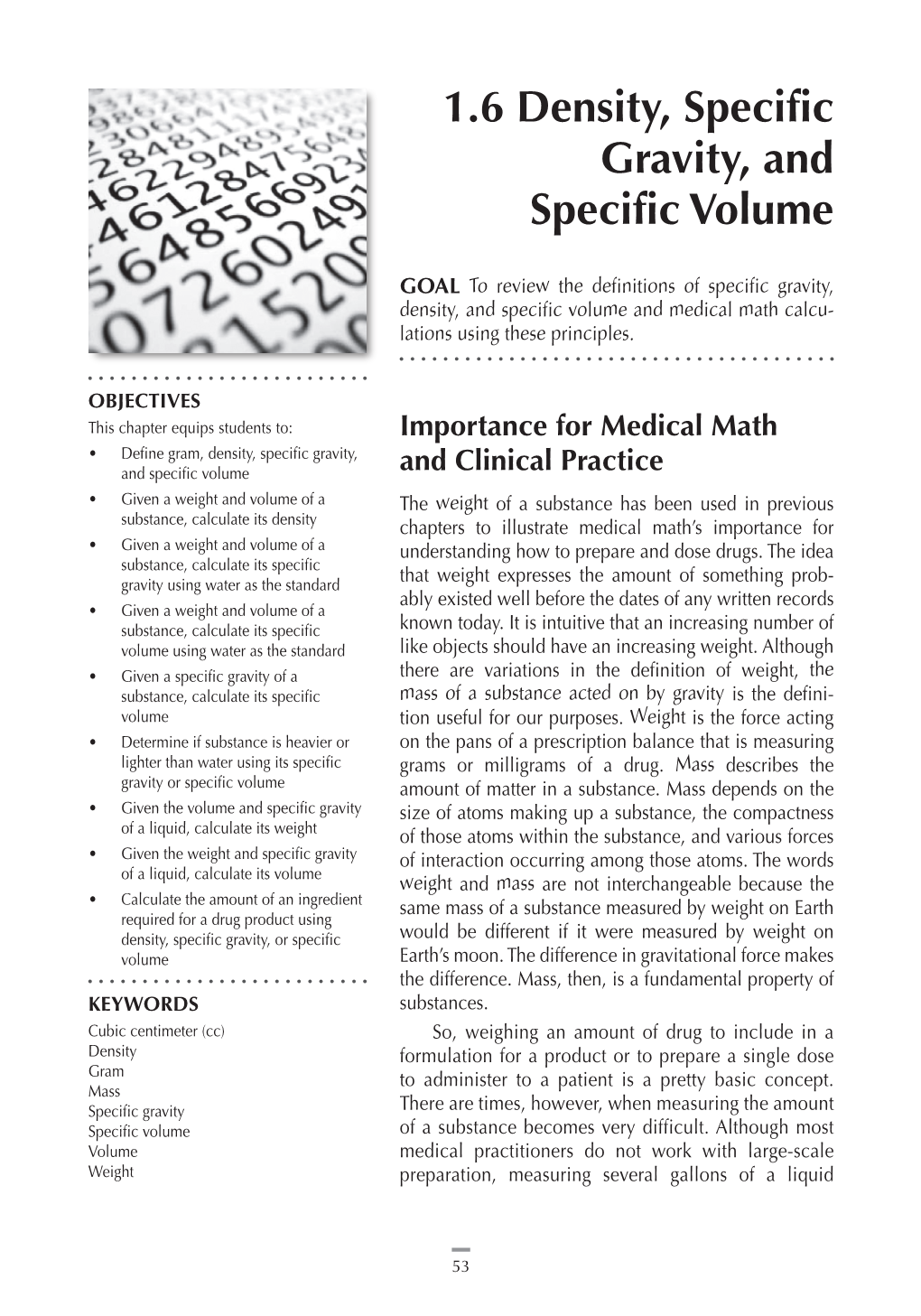 1.6 Density, Specific Gravity, and Specific Volume