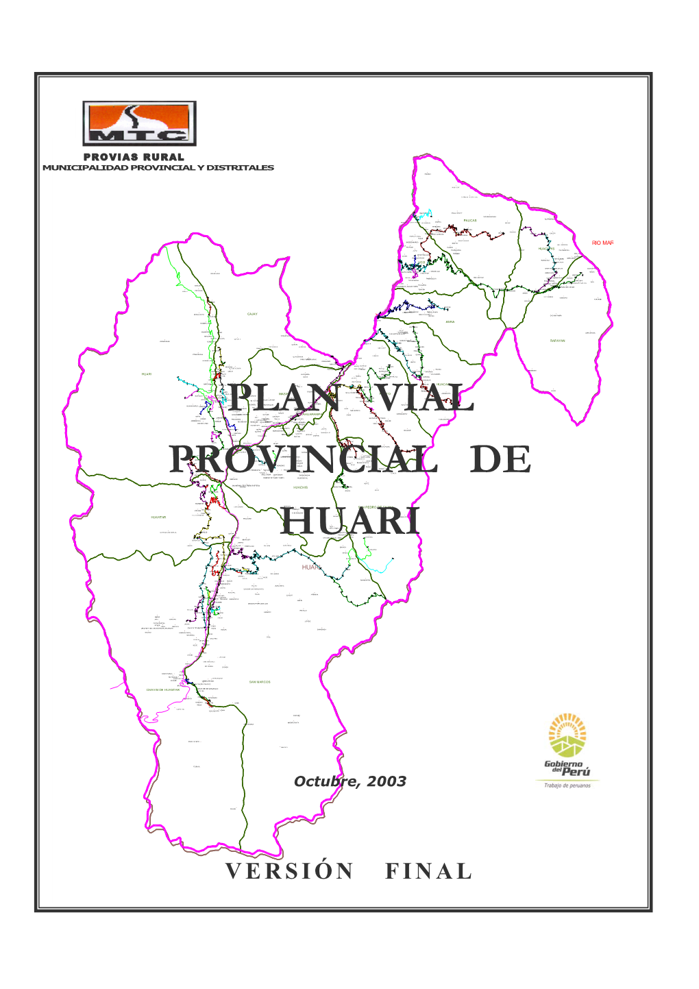 Plan Vial Provincial De Huari