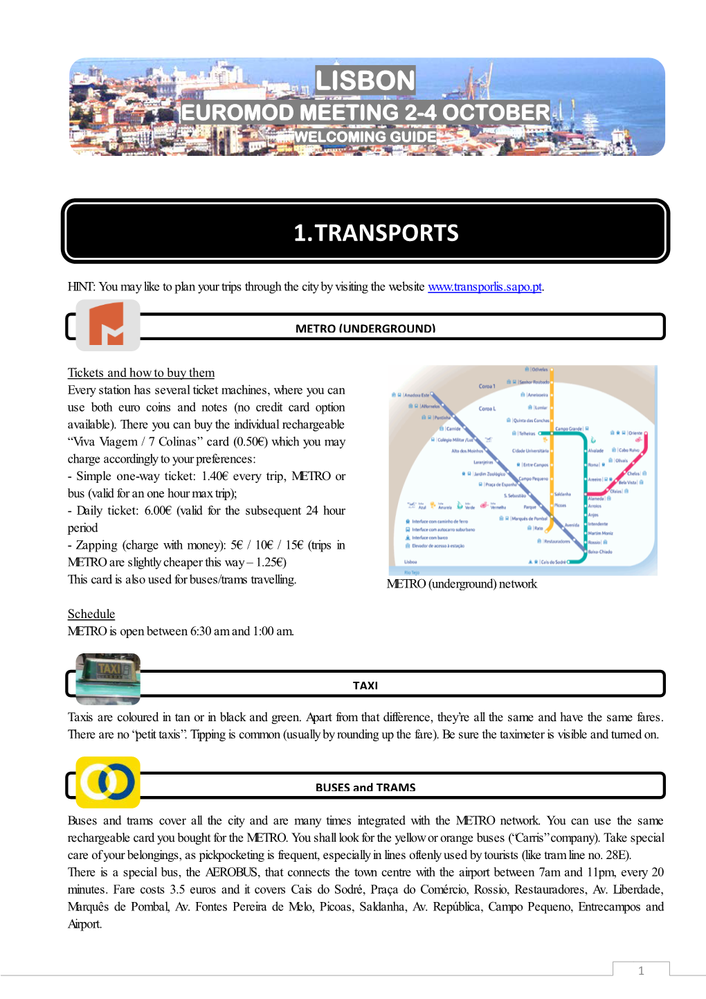 Lisbon 1. Transports