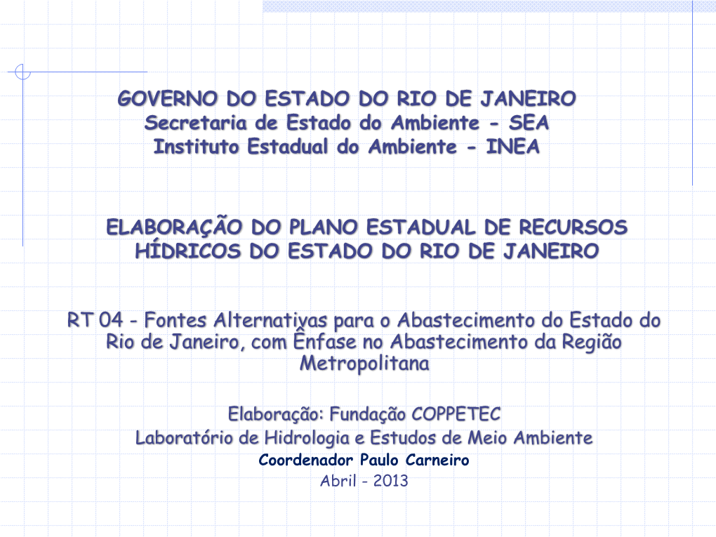 Plano Municipal De Saneamento Básico Da Prefeitura Municipal De