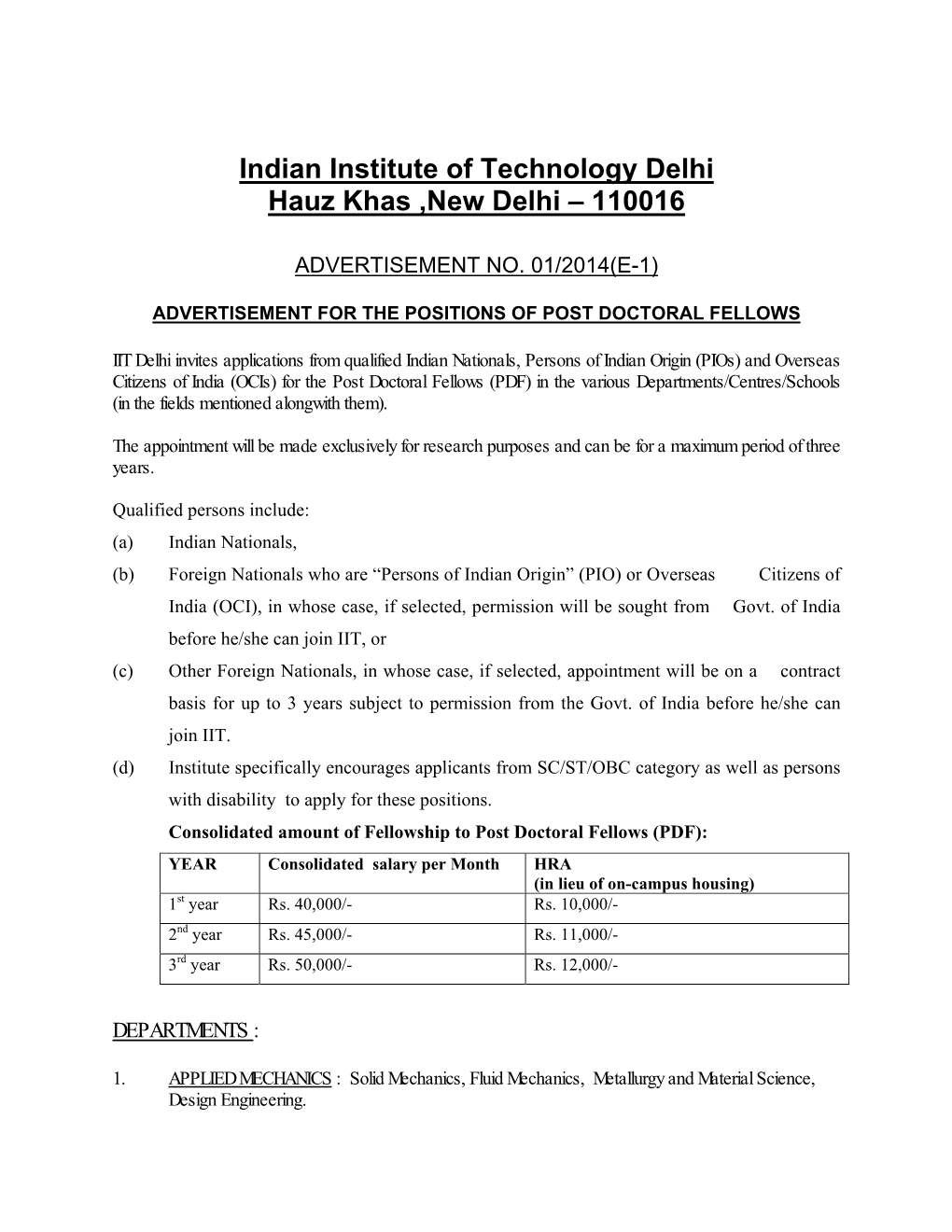 Indian Institute of Technology Delhi Hauz Khas ,New Delhi – 110016