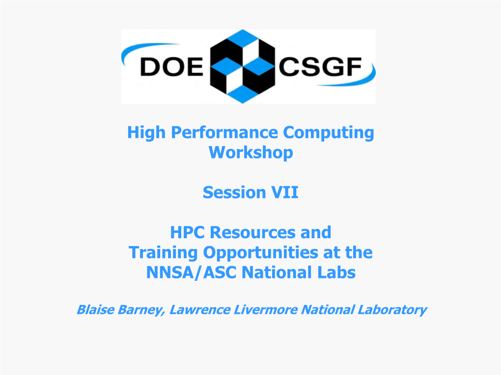 Overview of the NNSA/ASC Labs