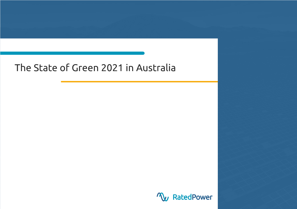The State of Green 2021 in Australia Index