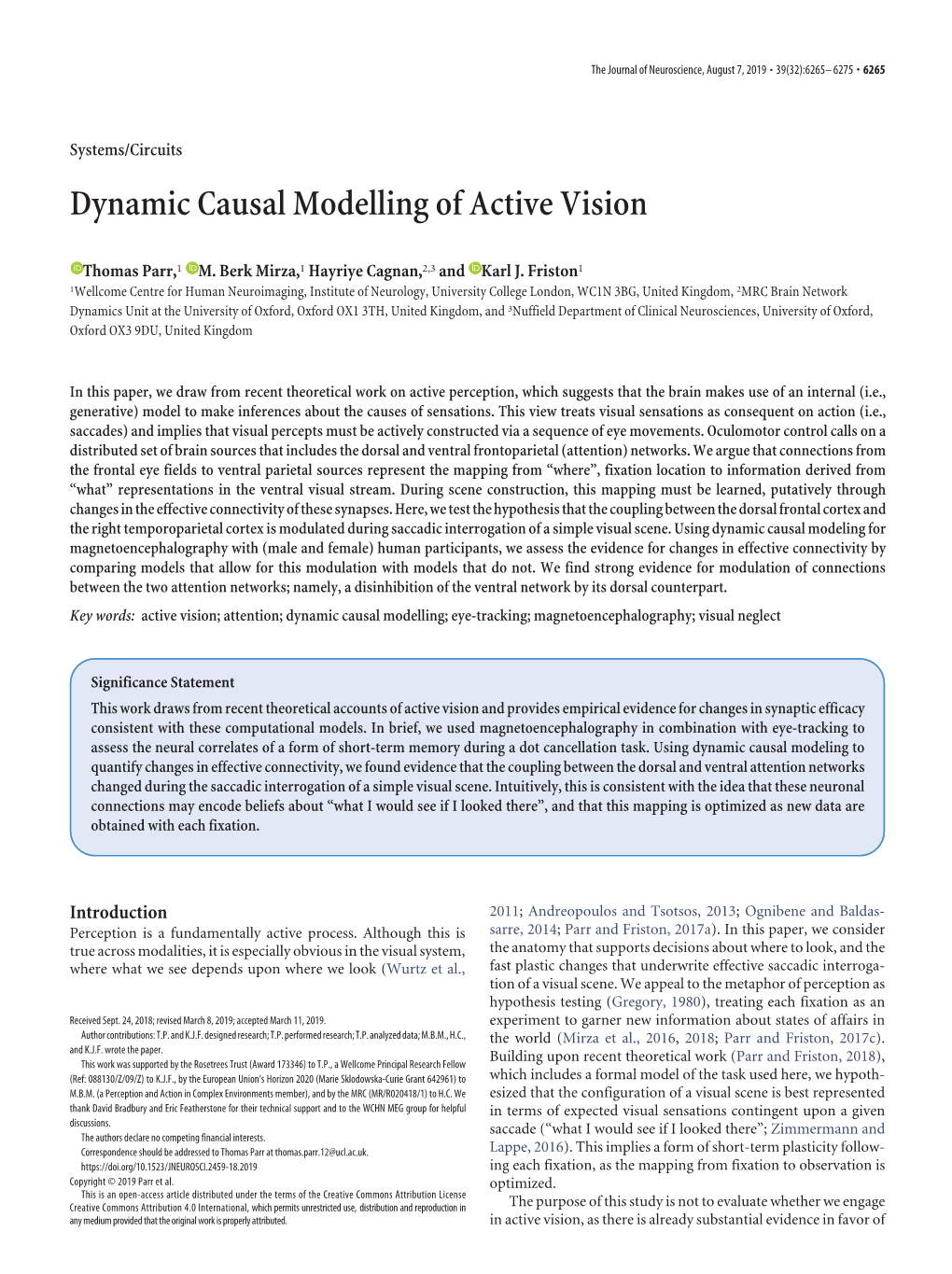 Dynamic Causal Modelling of Active Vision