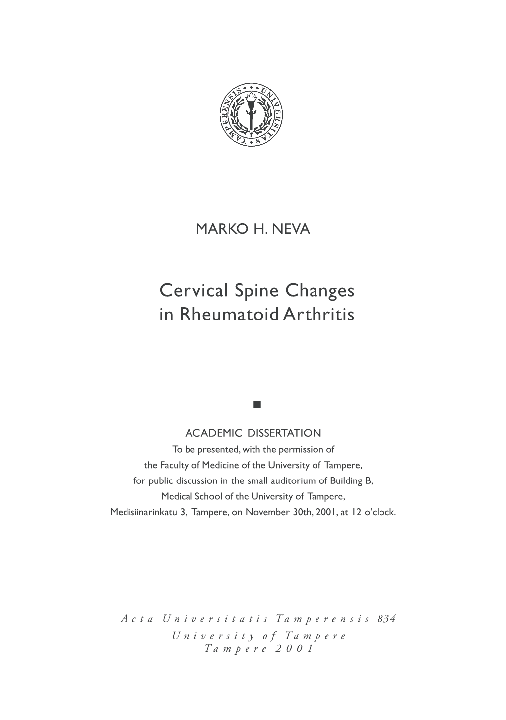 Cervical Spine Changes in Rheumatoid Arthritis