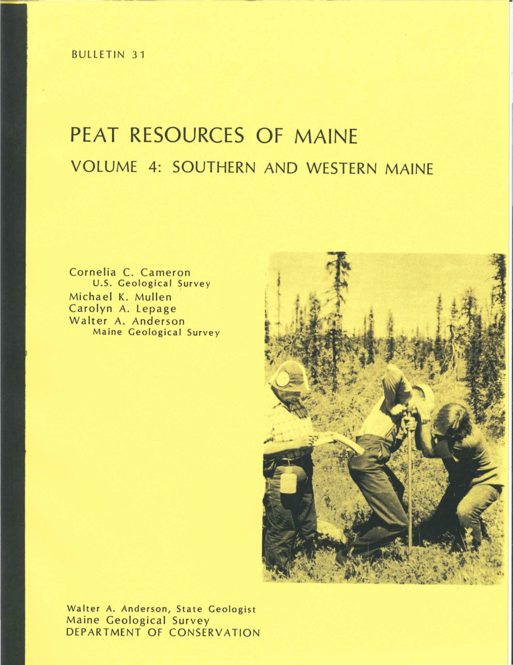 Peat Resources of Maine Volume 4: Southern and Western Maine