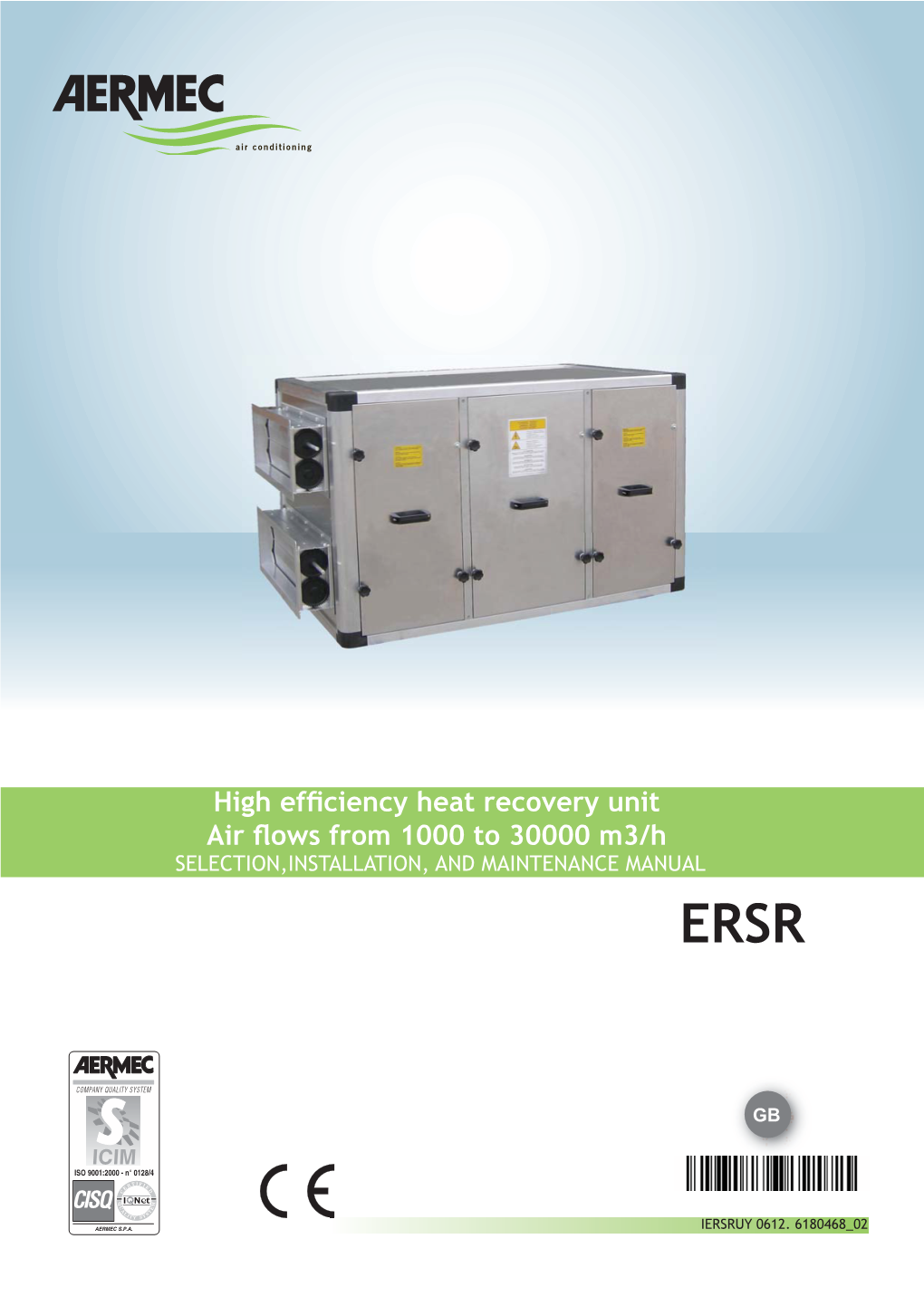 Heat Recovery Unit with Rotary Exchanger Aermec ERSR