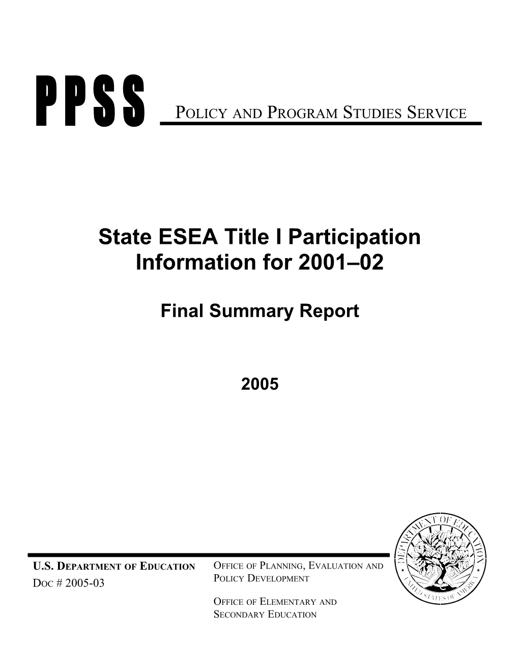 State ESEA Title I Participation Information for 2001-02 (Msword)