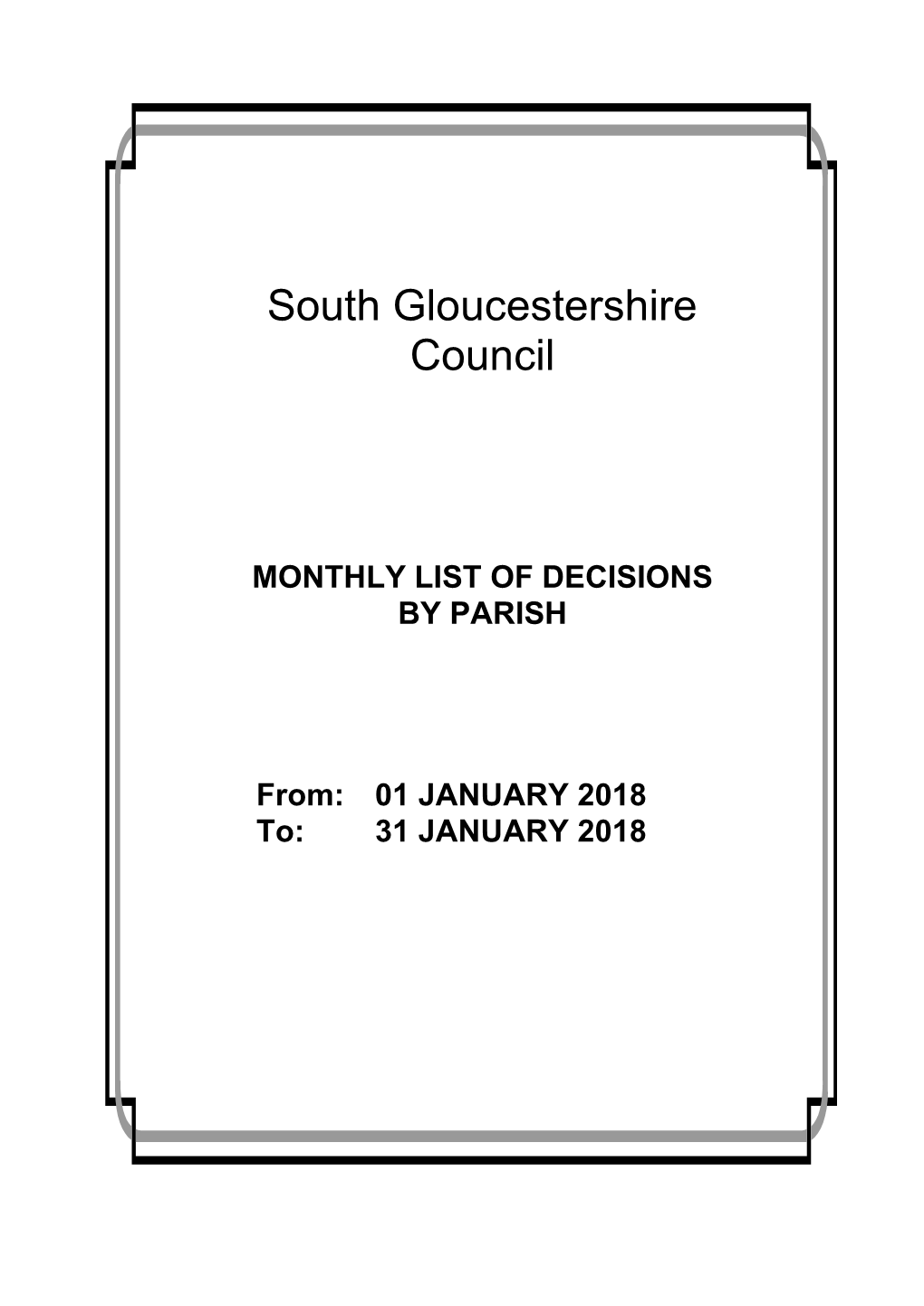 MONTHLY LIST of DECISIONS by PARISH From