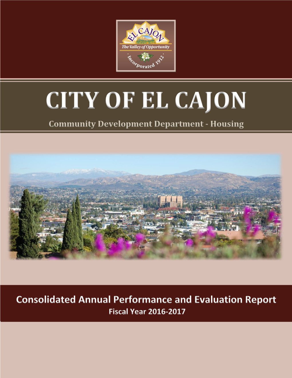 CITY of EL CAJON Community Development Department - Housing
