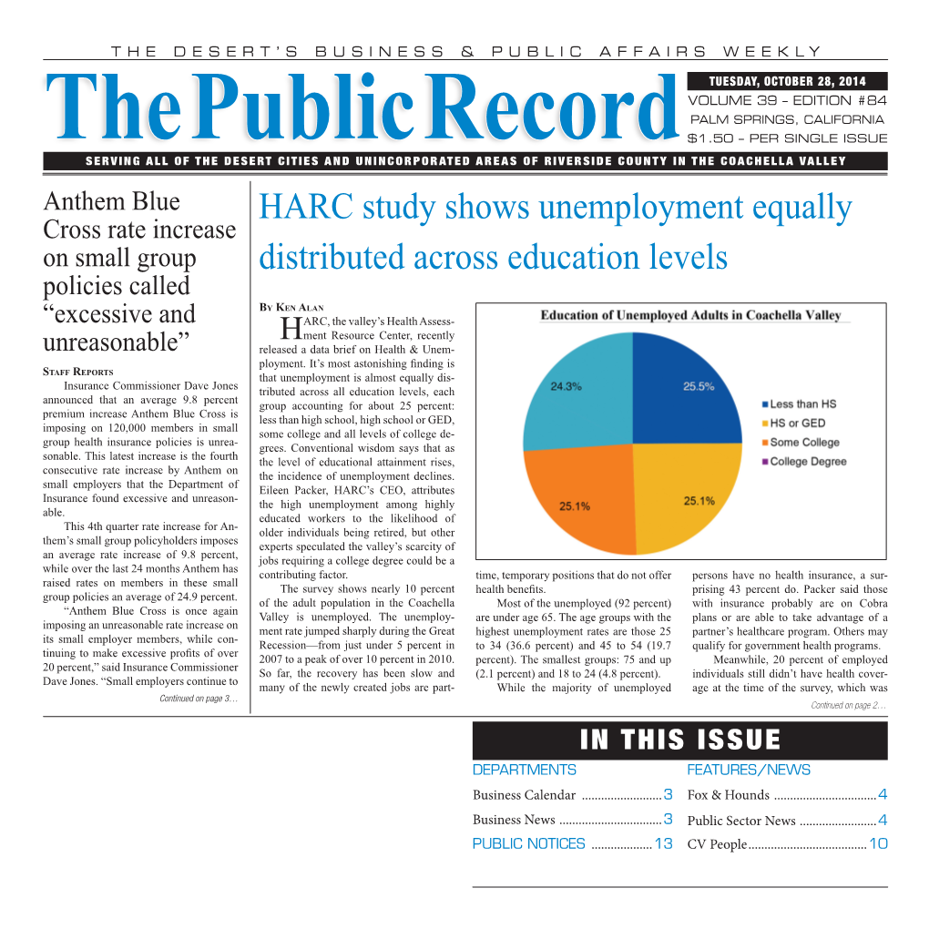 HARC Study Shows Unemployment Equally Distributed Across Education Levels