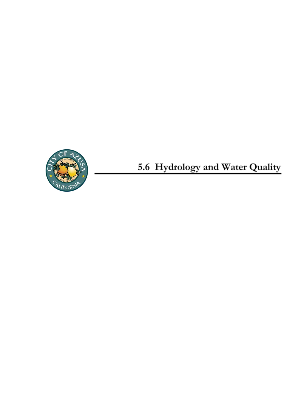 5.6 Hydrology and Water Quality