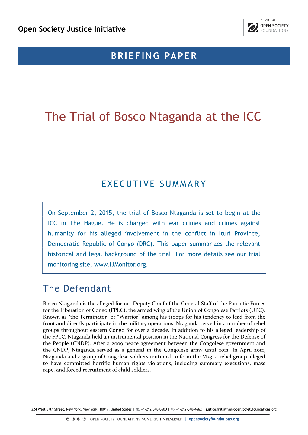 The Trial of Bosco Ntaganda at the ICC