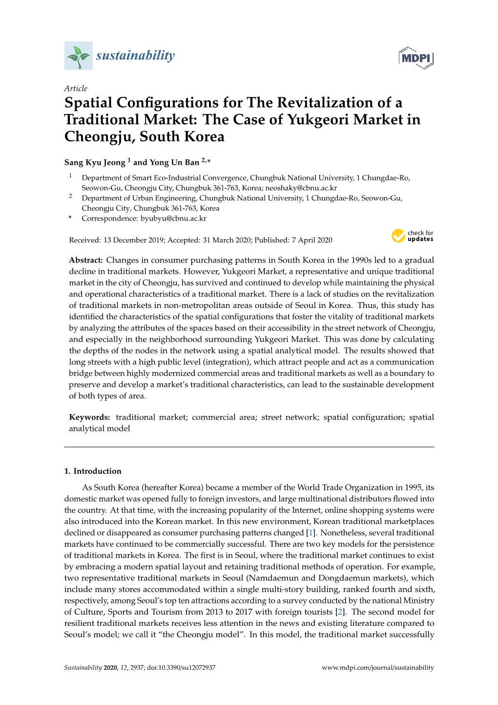 Spatial Configurations for the Revitalization of a Traditional Market