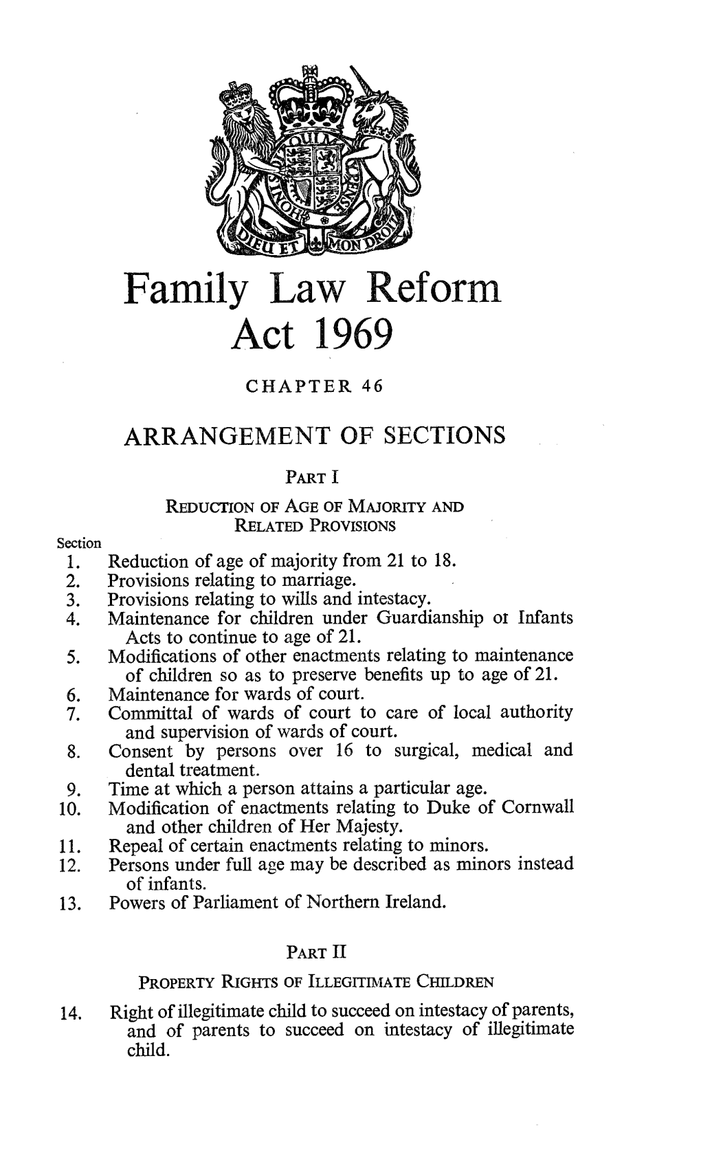 Family Law Reform Act 1969 CHAPTER 46