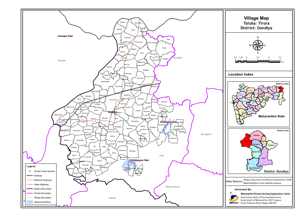 Village Map Sawara Bondarani Taluka: Tirora