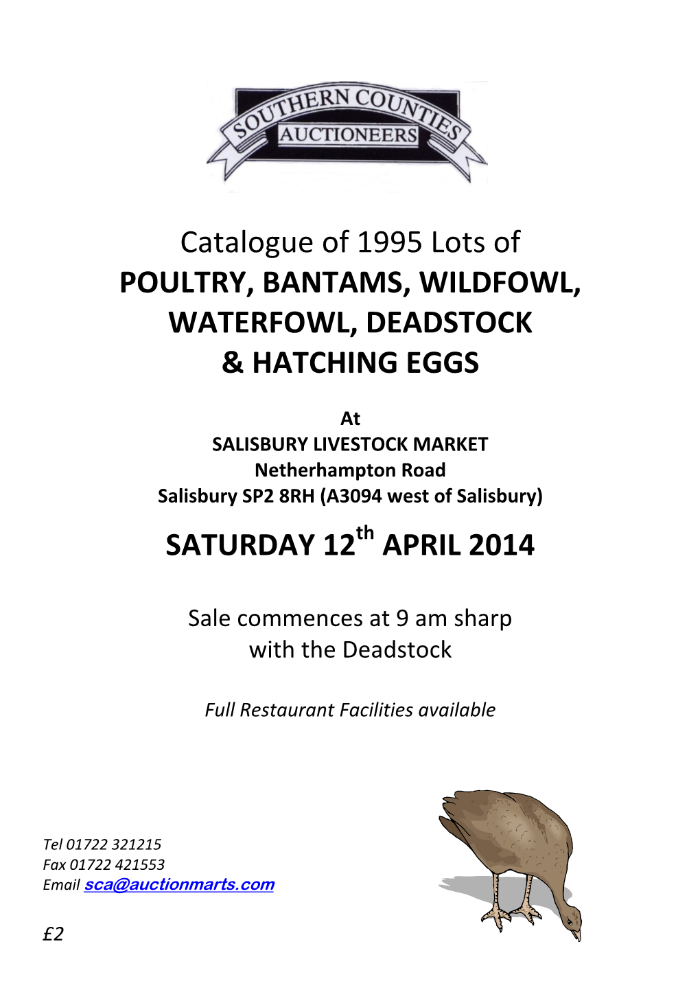 Catalogue of 1995 Lots of POULTRY, BANTAMS, WILDFOWL, WATERFOWL, DEADSTOCK & HATCHING EGGS
