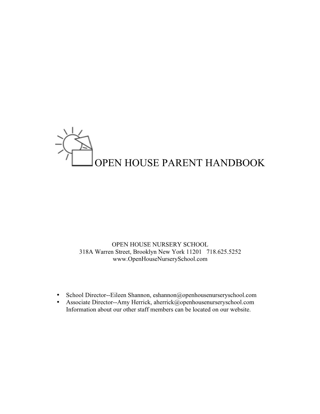 Open House Parent Handbook