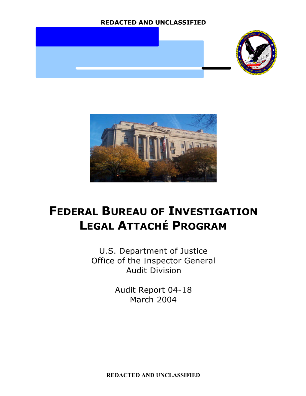 Federal Bureau of Investigation Legal Attaché Program