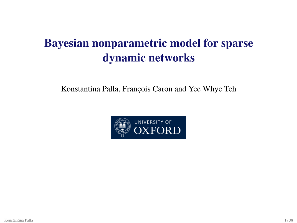 Bayesian Nonparametric Model for Sparse Dynamic Networks