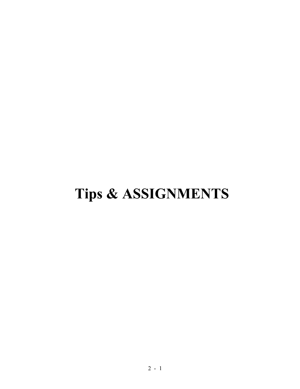 1) Homework Assignments (Start on Page 7)