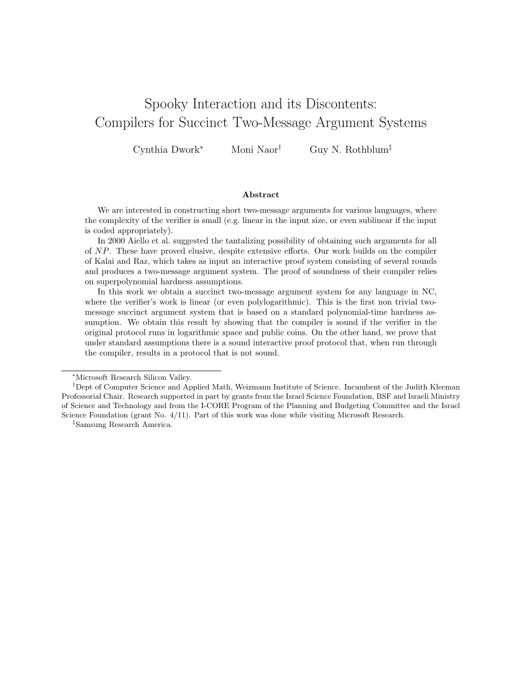 Spooky Interaction and Its Discontents: Compilers for Succinct Two-Message Argument Systems