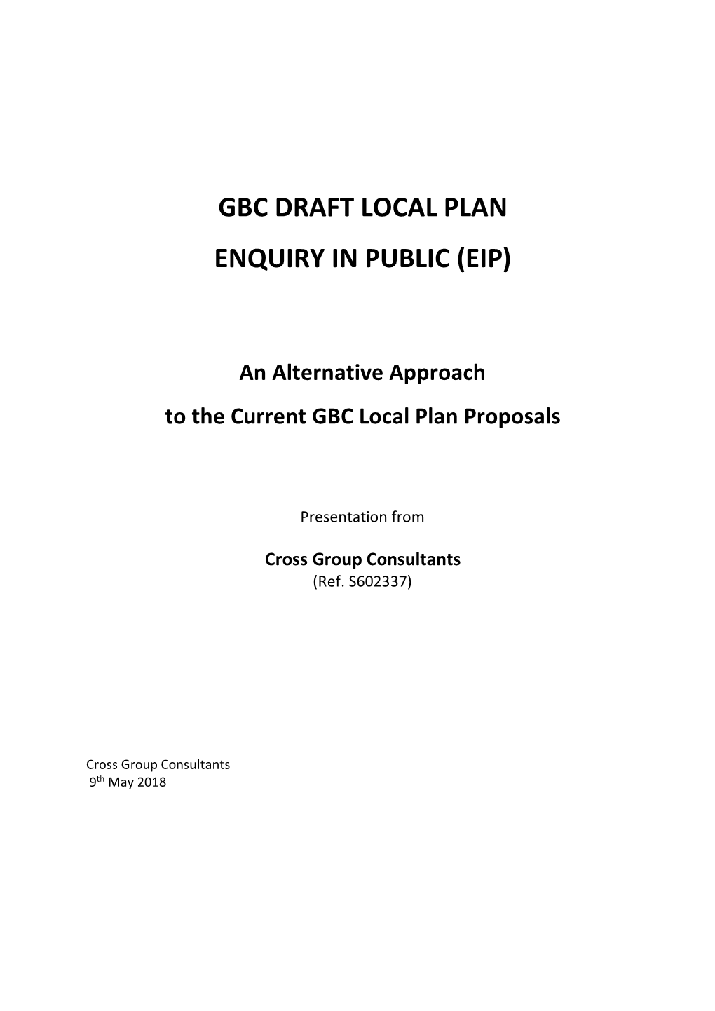 Gbc Draft Local Plan Enquiry in Public (Eip)