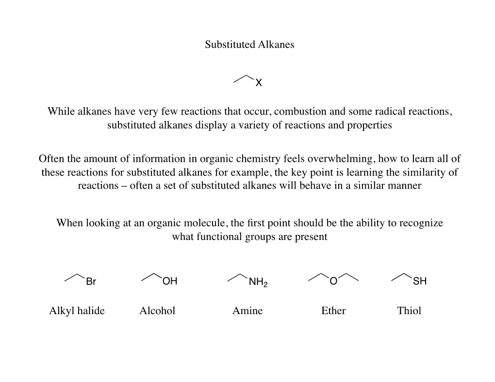 Substituted Alkanes While Alkanes Have Very Few Reactions That Occur