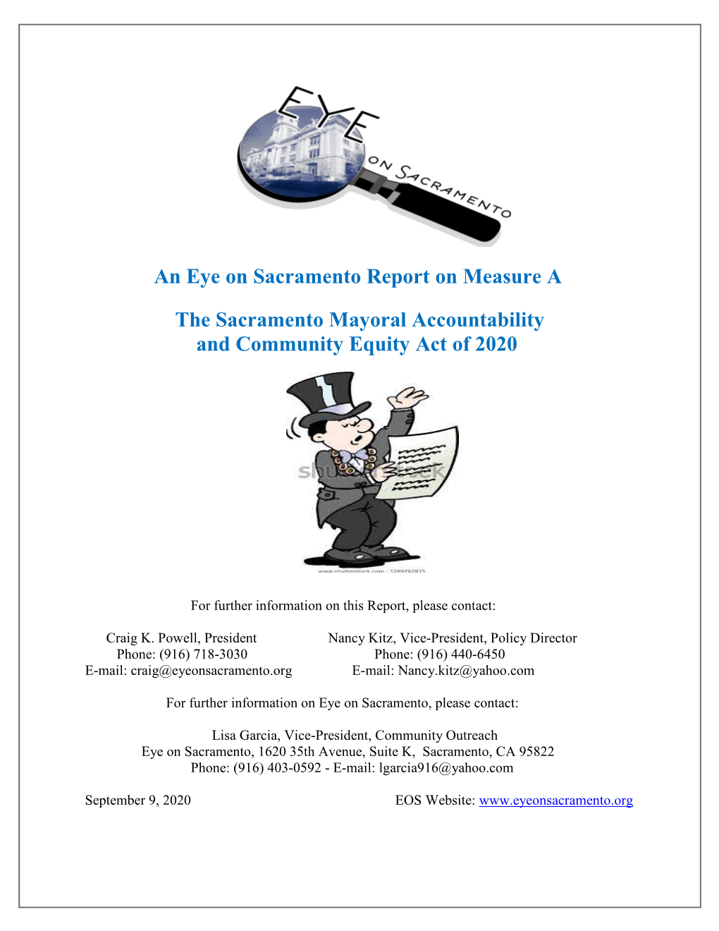 An Eye on Sacramento Report on Measure a the Sacramento