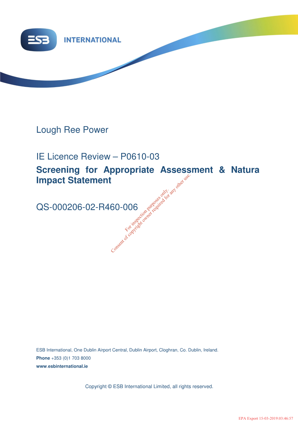 Lough Ree Power IE Licence Review