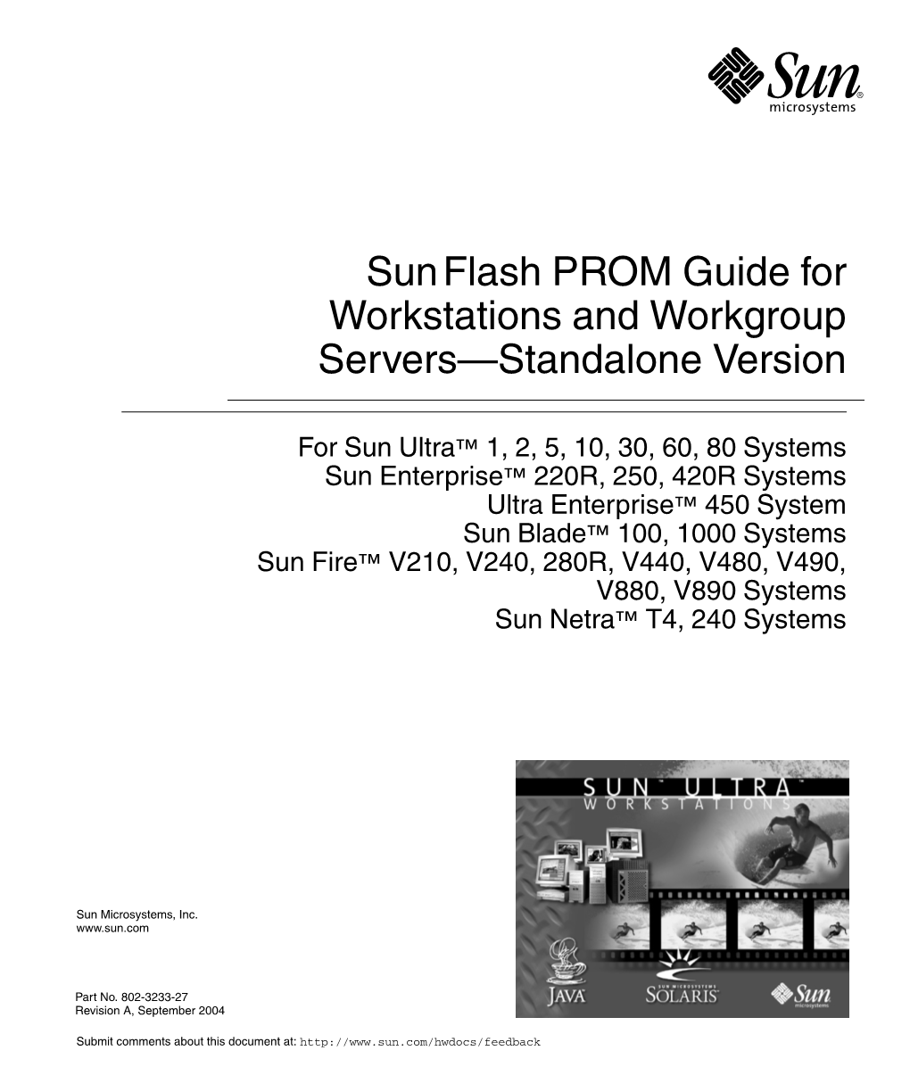 Sun Flash PROM Guide for Workstations and Workgroup Servers—Standalone Version