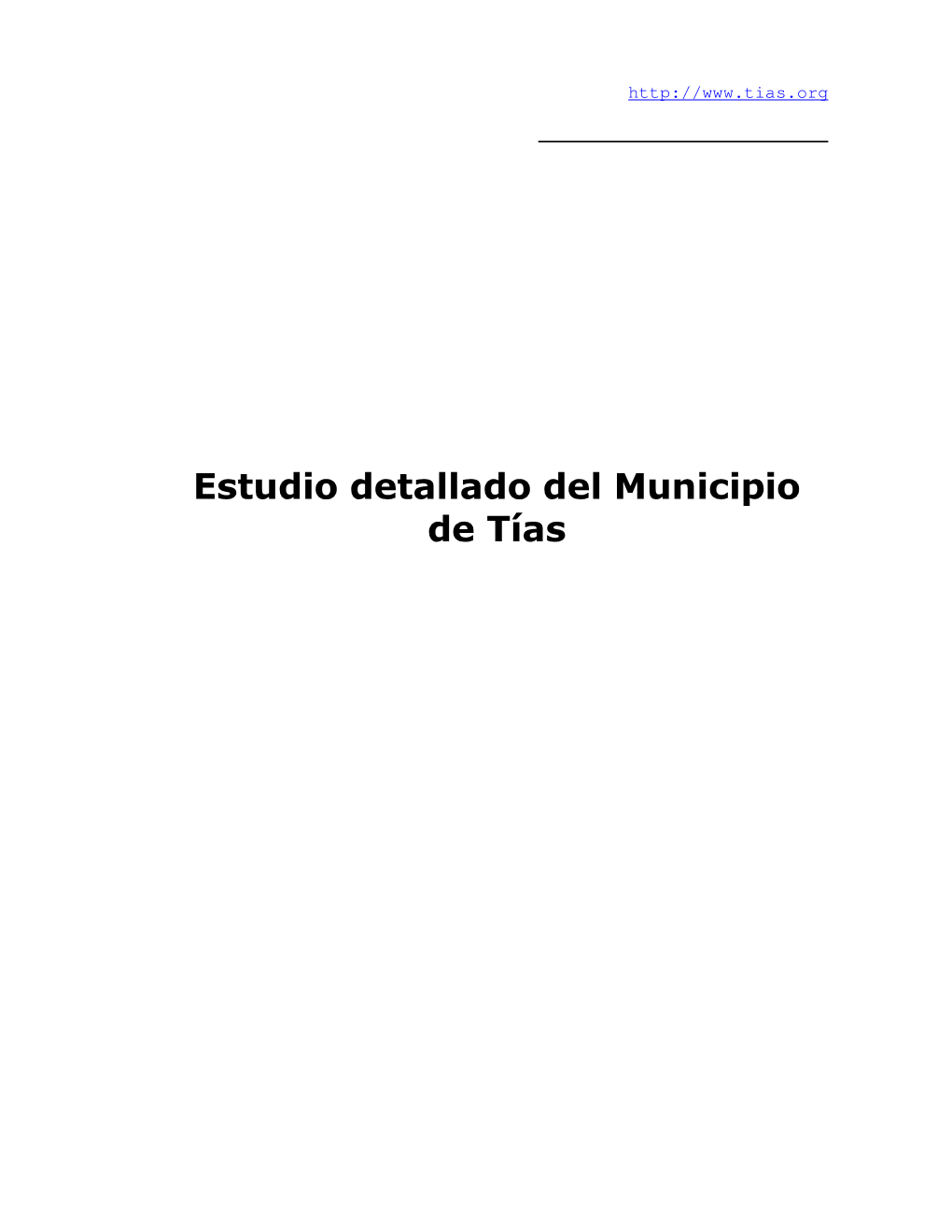 Estudio Detallado Del Municipio De Tías